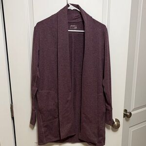 Eddie Bauer Heathered Purple Cardigan